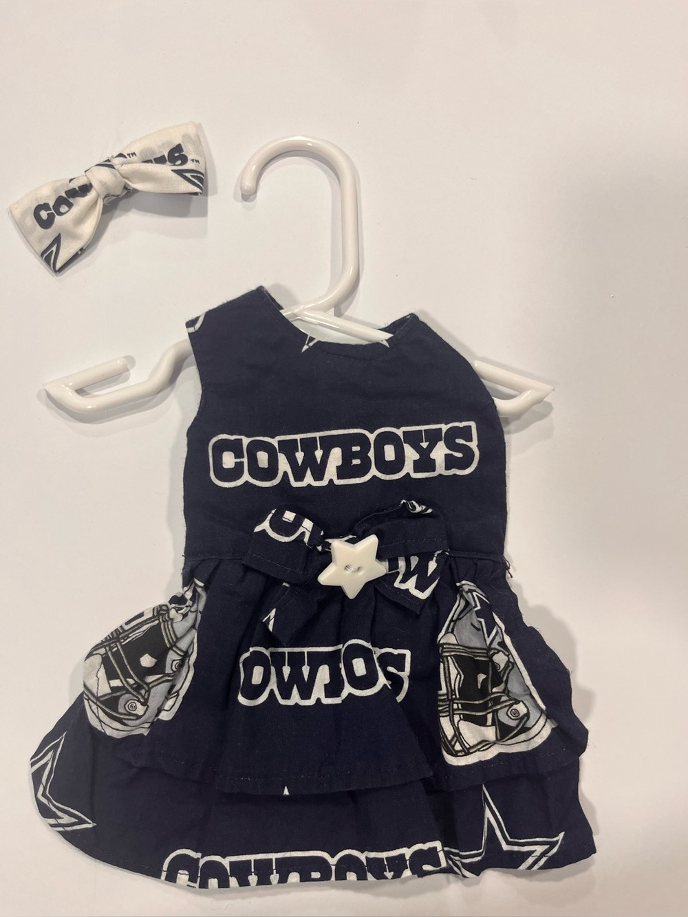Dallas Cowboys Navy Dog Dress with Bow